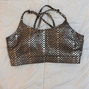 Black and gold snakeskin sports bra